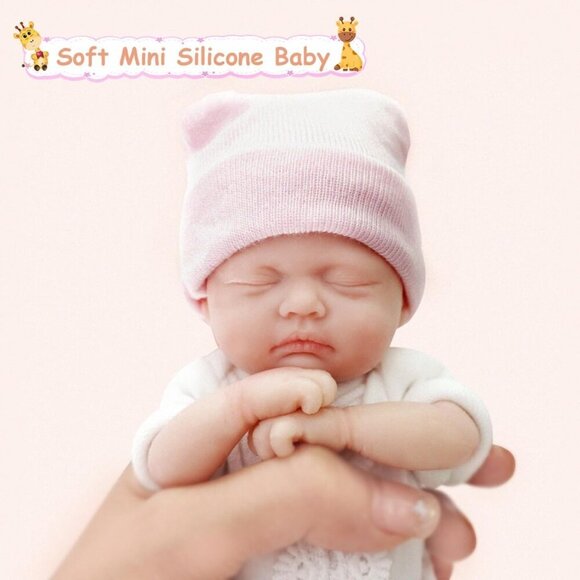 🆕7 Inch Silicone Girl Full Body Realistic  Doll Newborn  Reborn Baby   Doll - Picture 4 of 5